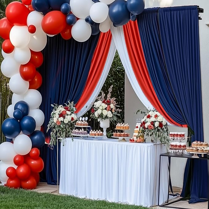 20ft×12ft Wrinkle Free Navy Blue Backdrop Curtain - Image 2
