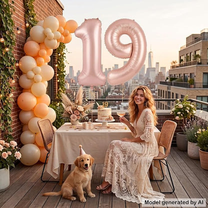 40 Inch Caramel Foil Number 19 Balloon - Image 4