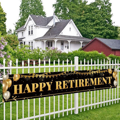 Large Happy Retirement Banner, Party Decorations Supplies - Image 4