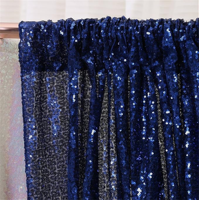 Eternal Beauty Navy Blue 3mm Sequin Backdrop 5x7 Ft - Image 6