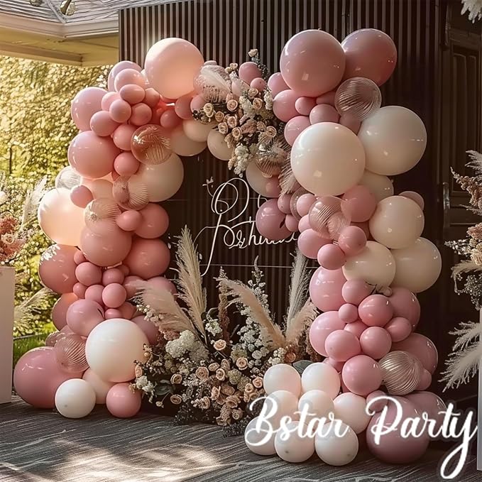 Double Stuffed Dusty Pink Balloon Garland Arch Kit | 18/12/10/5inch Different - Image 5