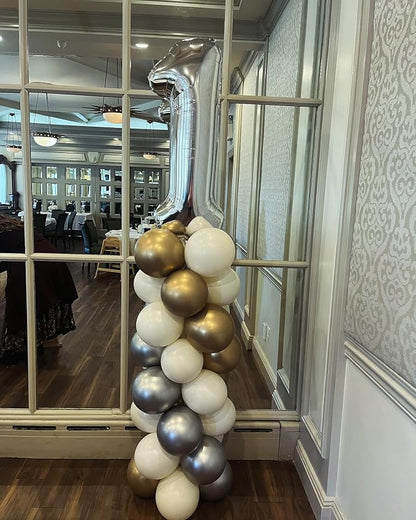 Silver Number 50 Balloon 40 Inch, 50th Birthday Decorations Men Women | Foil - Image 2
