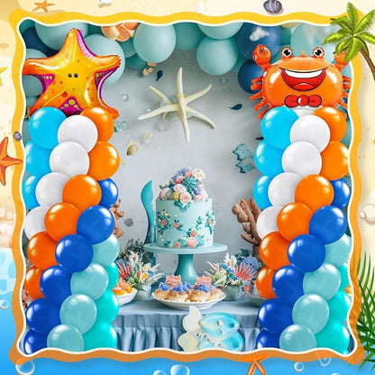 Kasyat 2 Sets Ocean Themed Balloon Column Stand Kit Blue Sea Balloon Arch - Image 6