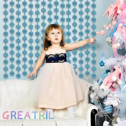 Silver Blue Snowflake Fringe Curtain - Image 5