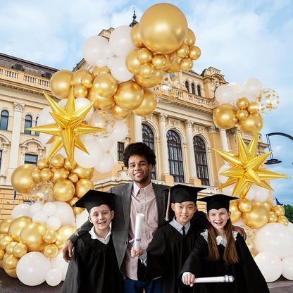 146pcs White and Gold Balloons Garland Arch Kit - Image 2