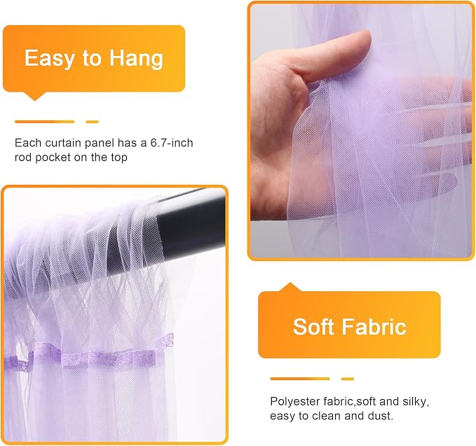 Fomcet Tulle Backdrop Curtains - Image 3