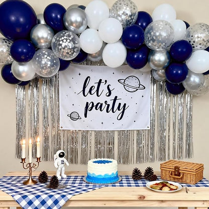 Blue and Silver Balloons, 12 Inch | Latex Balloons - Image 4