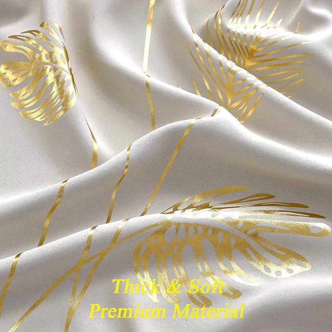 Cream Beige Curtain for Sliding Door 100W x 108L Inch Long Unique Gold Tree - Image 8