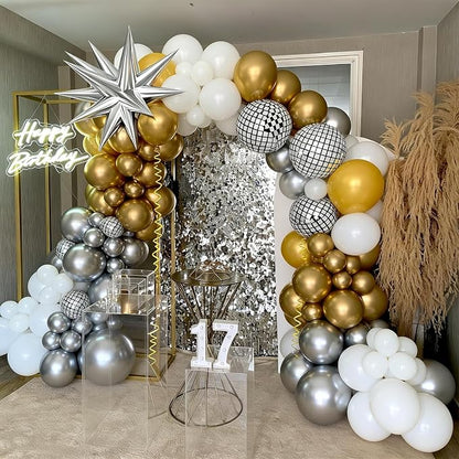 60pcs Gold and Silver Balloons, Metallic Pearl Silver Gold Balloons Clear - Image 8