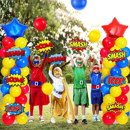 Realspring 2 Set Hero Themed Party Decorations Adjustable Red Yellow Blue - Image 5