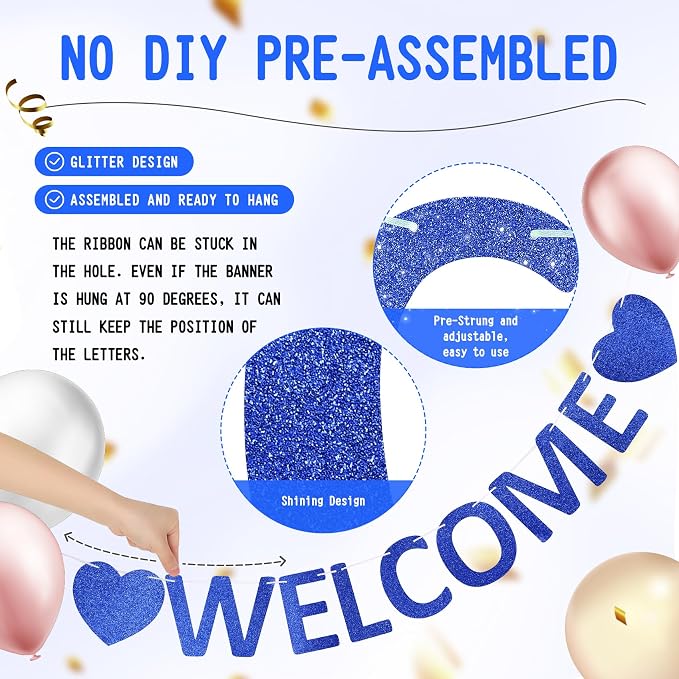 Pre-Strung Glitter Welcome to the Team Banner Welcome Banner Welcome Decorations - Image 2
