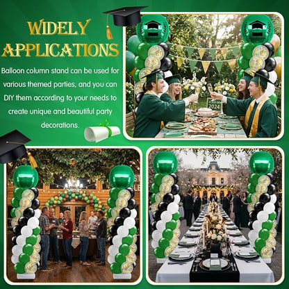 2 Sets Green Black White Balloon Column Stand Kit, Adjustable Floor Balloon - Image 6