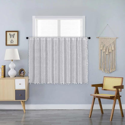 Sutuo Home Boho Sheer Curtain Valance Tier Crochet Lace by SutuoHome