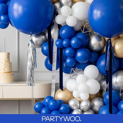 PartyWoo Royal Blue Balloons 127pcs Dark Blue Balloons Different Sizes | 36 18 - Image 8