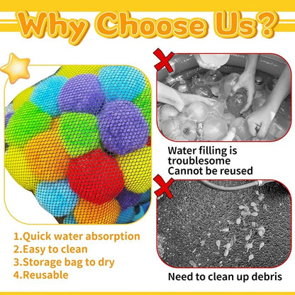 200 Pcs Reusable Water Balloons, Outdoor Games Water Soft Balls, Summer Soaker - Image 4