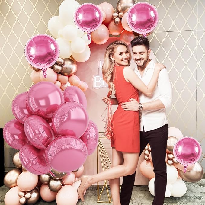 20PCS 18 Inch Round Foil Balloon, Light Pink Round Shape Foil Aluminum Balloons - Image 4