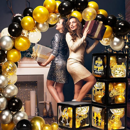 Funrous 51 Pcs Gold and Black Birthday Party Decorations - Image 5