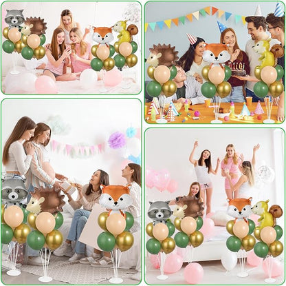 4 Sets Vbs Woodland Animals Party Balloons Stand Kit - Image 7