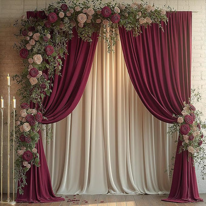 ESGOTBME 20x10ft Wrinkle Free ‌Burgundy Backdrop Curtain - Image 9