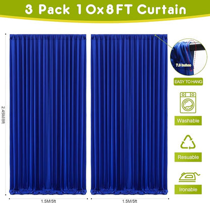 Royal Blue Backdrop Curtain Drapes - Image 2