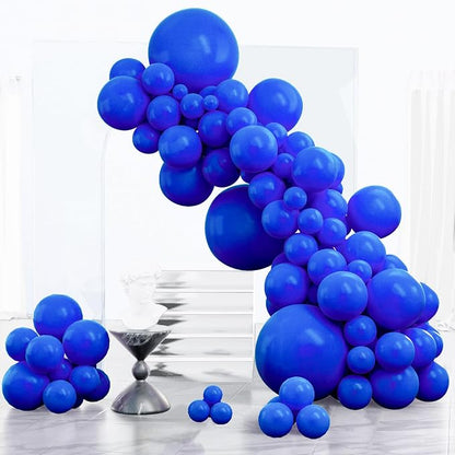 PartyWoo Royal Blue Balloons 123pcs Dark Blue Balloons Different Sizes | 18 12 by PartyWoo