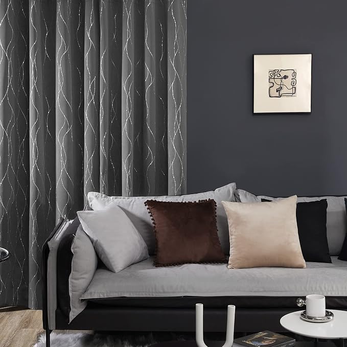 Deconovo Living Room Curtains 95 Inches Long, Thermal Insulated, Room Darkening - Image 3