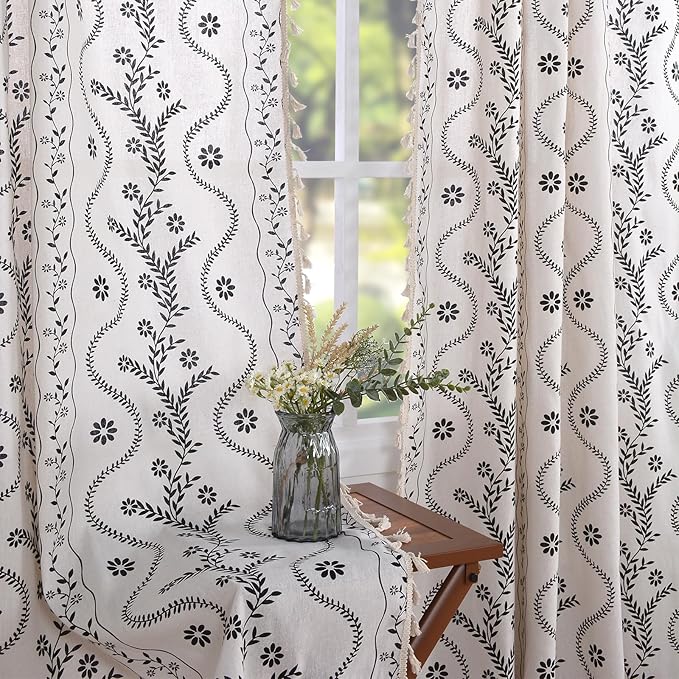 Schweek White 96 Inches Long Semi Sheer Curtains 2 Panels by Schweek