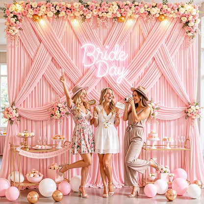 10x12 Blush Pink Backdrop Curtains - Image 3