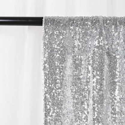 8ft x 8ft Silver Sequin Backdrop CurtainBackdrop - Image 7
