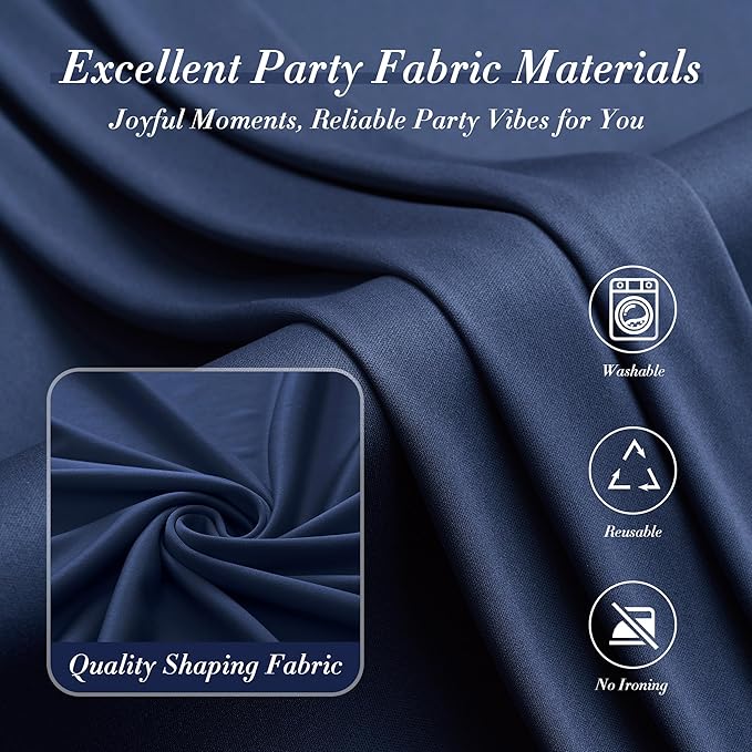 30 ft x 10 ft Wrinkle Free Navy Blue Backdrop Curtain - Image 4