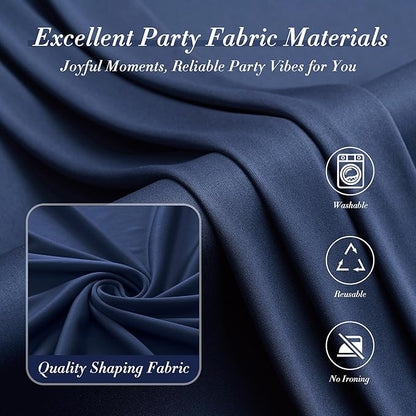 10 ft x 8 ft Wrinkle Free Navy Blue Backdrop Curtain - Image 7