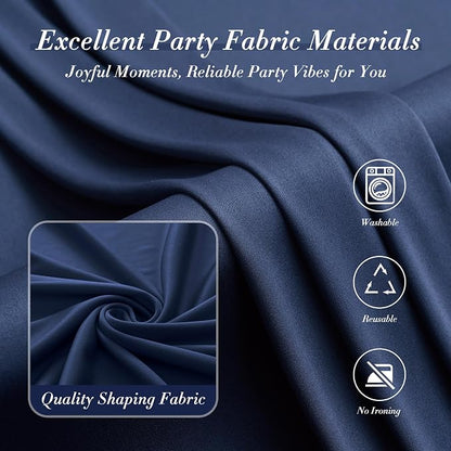 30 ft x 8 ft Navy Blue Backdrop Curtain Panels, 6 Panels 5 ft x 8 ft Wrinkle - Image 4