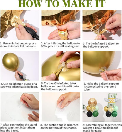 Money Dollar Balloon Stand for Table Centerpiece Stand Kit 2 Sets - Image 4
