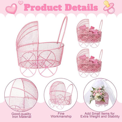 6 Set Pink Baby Shower Centerpieces - Image 3