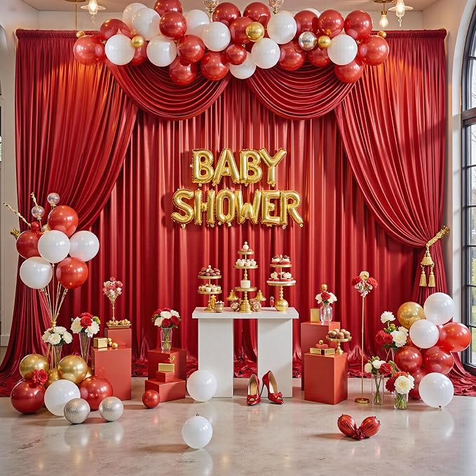 10x10FT Red Sequin Backdrop Curtain - Image 4