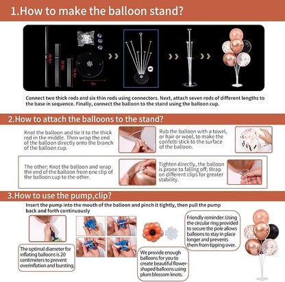 4 Sets Rose Gold and Black Balloons Stand - Image 5