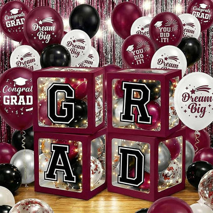 Graduation Decorations Class of 2026 Maroon Balloon Boxes and Arch Garland Kit - Image 6