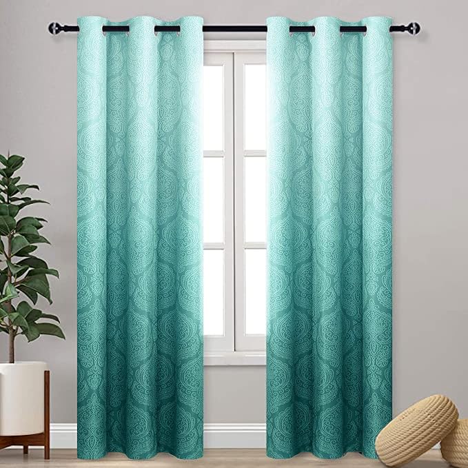 DWCN Teal Ombre Blackout Curtains by DWCN