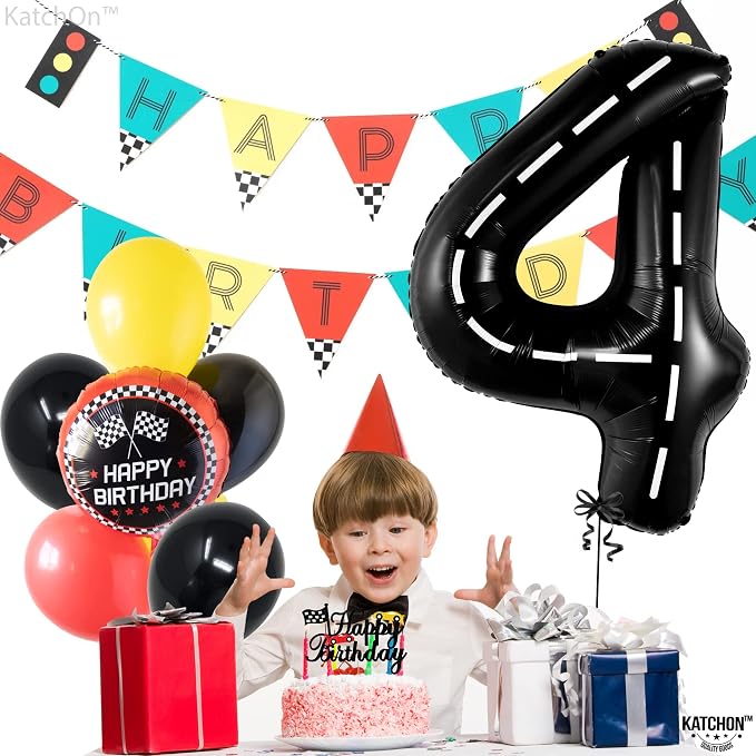 KatchOn Construction 4 Balloon 40 Inch, 4 Birthday Decorations | Construction - Image 6