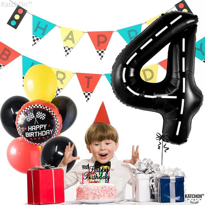 KatchOn Construction 4 Balloon 40 Inch, 4 Birthday Decorations | Construction - Image 6