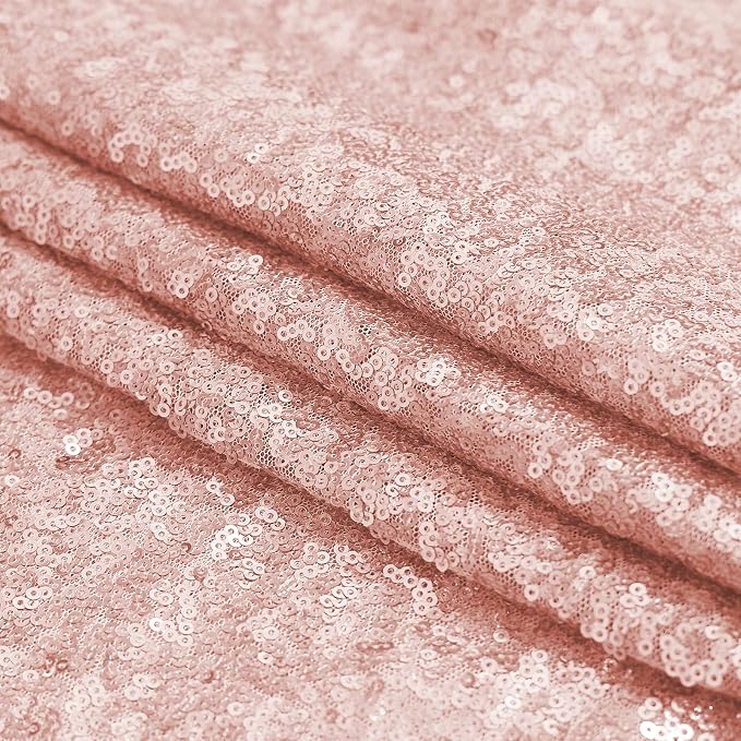 Sugargirl Rose Gold Sequin Backdrop Curtain 2 Panels 2FTx8FT Glitter Rose Gold - Image 8