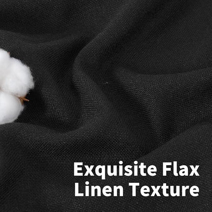 YoungsTex Black Linen Curtains 40 Inch Length - Image 4