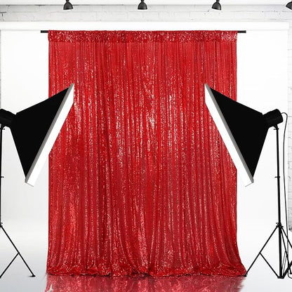 Eternal Beauty Red 3mm Sequin Backdrop 8x10 Ft - Image 8