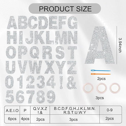 BEISHIDA Glitter Silver 116 PCS A-Z DIY Letter Custom Banner Party Decor | 111 - Image 2