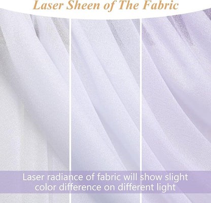 White Wedding Arch Draping Fabric Backdrop Drapes Sheer 2 Panels | 28.7"x20FT - Image 3