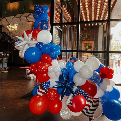 Red Blue White Balloons, 12 Inch Star Printed Red White and Blue - Image 7