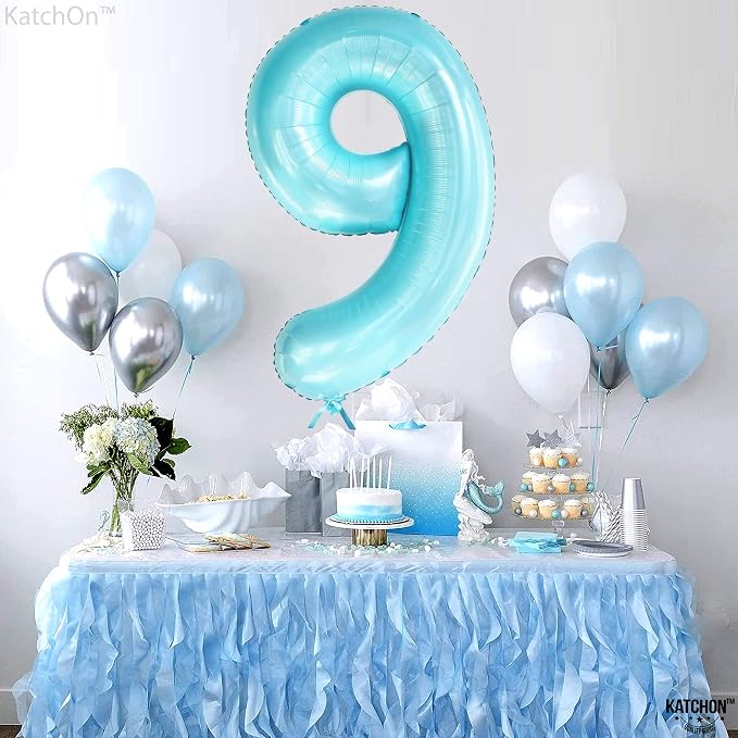 KatchOn, Giant Light Blue Number 9 Balloon - Image 3