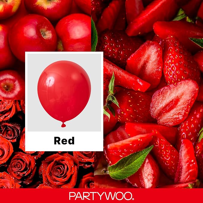 PartyWoo Red Balloons 100pcs Different Sizes of 36 18 12 10 5 Inch | Balloons - Image 2