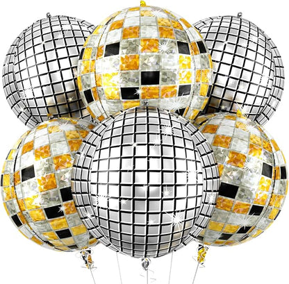6pcs 22 Inch Multicolor Disco Ball Balloons by Paready
