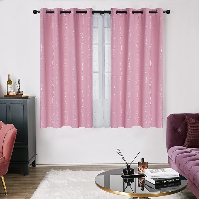 Deconovo Living Room Curtains 54 Inches Long, Thermal Insulated, Room Darkening - Image 2